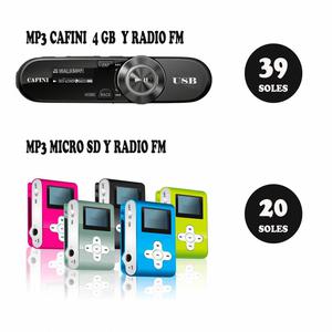 Mp3 Modelo sony de 4gb y Mp3 micro sd radio fm incluye