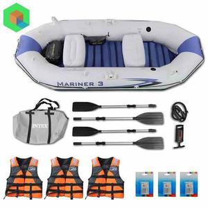 Bote Inflable Mariner 3 + 4 Remos + 3 Chalecos + 3 Parches