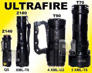 Kit Linterna Ultrafire Uf T90 4 Led Cree Xml U2 4 Baterias