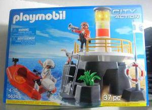 Playmobil 5636 Faro Con Balsa De Rescate Sellado Coleccion