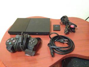PS2 Slim con mandos y memoria, en buen estado
