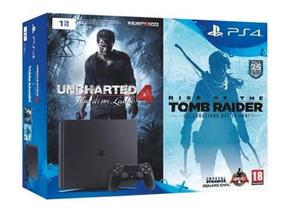 Play Station 4 Slim Ps4 1tb + Uncharted 4 + Tomb Raider