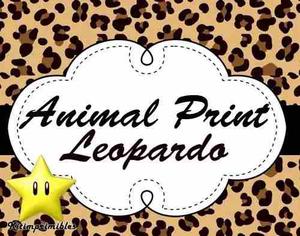 Kit Imprimible Animal Print Leopardo Diseñá Tarjetas,