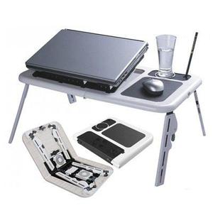 Mesa con Cooler para Laptop de 12'' a 17'' LD09 Blanco/Negro