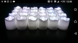 24 Velas Led Luz Blanca Con Pilas Incorporadas