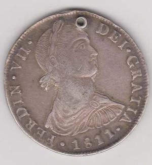 Peru Colonial Ferd. Vii -jp 8 Reales Silver Coin