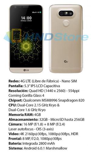 Stock LG G5 4G LTE 32GB 4GB Ram Libre Fabrica Boleta