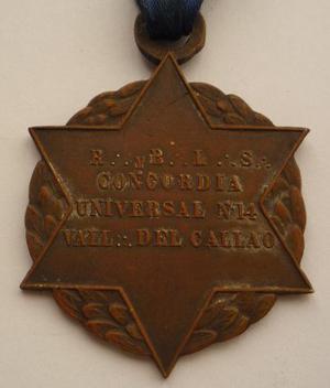 Medalla Logia Concordia Universal Consagracion Templo Callao