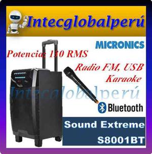 Parlante Bluetooth 130rms Sound Extreme Karaoke Batería
