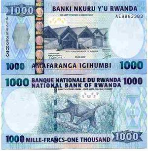 Billete De  Francos De Ruanda. Mono. Unc