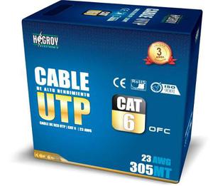 Cable Utp Categoria 6 - Cobre 99.9% - Hagroy - 305m