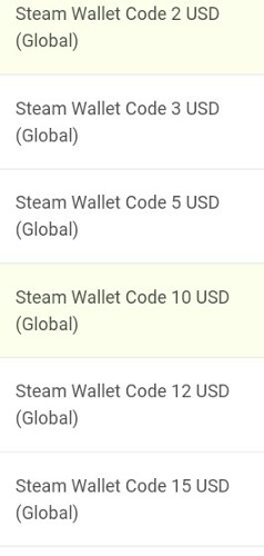 Steam Wallet Códigos Usd