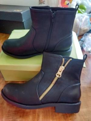 Zapatos Botines Botas Negras Emporium Cuerina