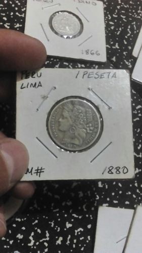 Moneda Una Peseta  Plata Nueve Décimos.