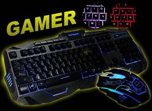 Kit Gamer Shark Teclado + Mouse Iluminación Led - Mm Store