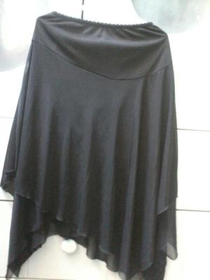 Falda Negra de Gasa Acabado en Puntas