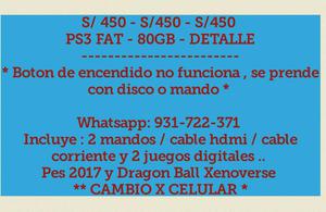 Playstation 3 Fat 80gb / Detalle