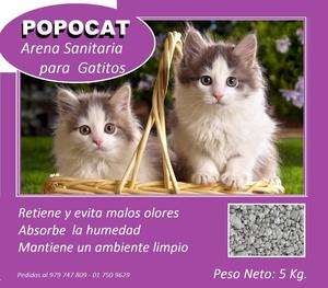 Arena para Gatos y Gatitos POPOCAT....S/.