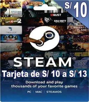 Tarjeta Steam De S/10 Para Dota 2 Y Juegos Steam
