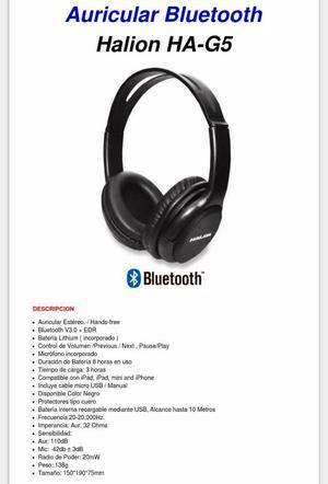 Auricular Bluetooth Halion Ha G5