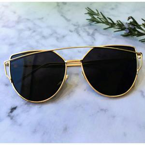 Sunglasses Gold Black Mirror