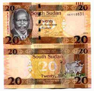 Billete De 20 Libras De Sudán Del Sur. Unc