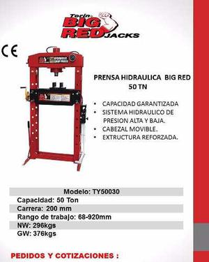 Prensa Hidraulica De 50 Tonaladas Marca Big Red