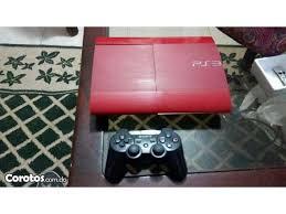 ps3 color rojo de 500 con dos juego y mando orignal