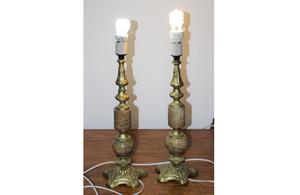 Lámparas de bronce y onix 48 cm