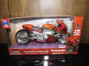 Perudiecast Moto New Ray Kawasaki Ninja Zx-14 Custom Esc1:12
