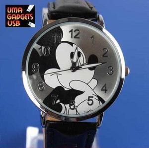 Reloj Mickey Mouse Importado No Llavero No Usb Correa Cuero