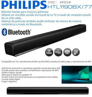 Barra de Sonido Philips 2.0 de 40w bl