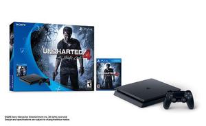 Ps4 Slim Uncharted + 1 Uncharted Juego + 2 Controles