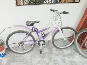 Bicicleta Lila con Blanco