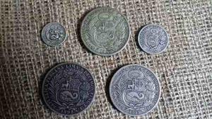 Lote De Monedas Plata Antigua Sol Din 9 Decimos 