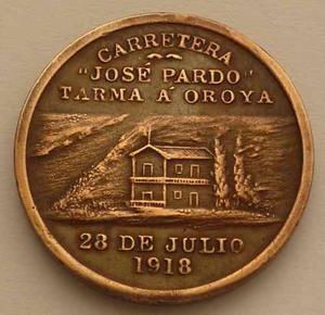 Medalla  Inaguracion Carretera De Tarma A La Oroya