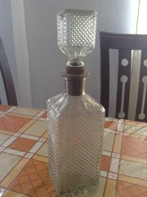 Botella Cristal Tapa Grande Whisky Licor