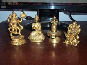 remato 4 estatuillas de bronce de idolos indú