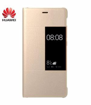 Flip Cover Huawei P9 Con Sensor Color Dorado Nuevo, Oferta!