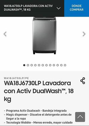 Lavadora Activ DualWash 18 Kg Samsung Nuevo / sin uso