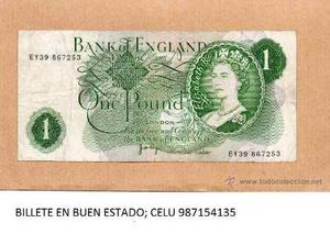 Billetes Una Libra. Bank Of England. Banc