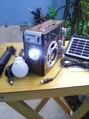 Radio Solar Lampara Cargador Celular Panel Solar