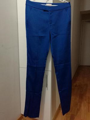 Michelle Belau, Pantalon recto color azulino, talla 6, Nuevo