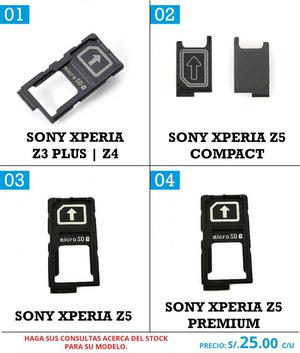REPUESTO Bandeja SIM chip Para Sony Xperia Z3 Z4 Z5 Z5