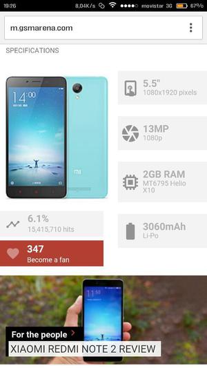 Vendo O Cambio Xiaomi Redmi Note 2