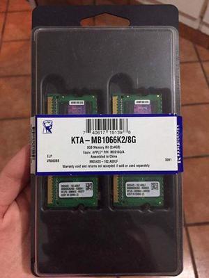 Kingston Memoria 8gb Mac 2x4 Gb Modulos mhz Ddr3 Sodim