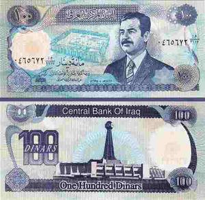 Billete De 100 Dinares De Iraq. Saddam Hussein. Unc