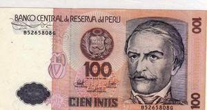 Billete 100 Intis Perú 
