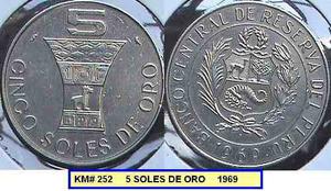 Moneda 5 Soles De Oro Perú 