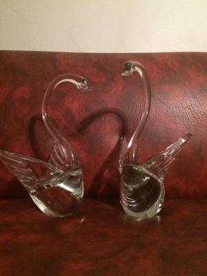 pareja de cisnes de cristal aprox. 30 cm